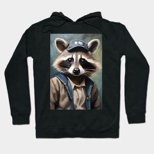 Cute Raccoon Portrait Art Oil Painting Hoodie